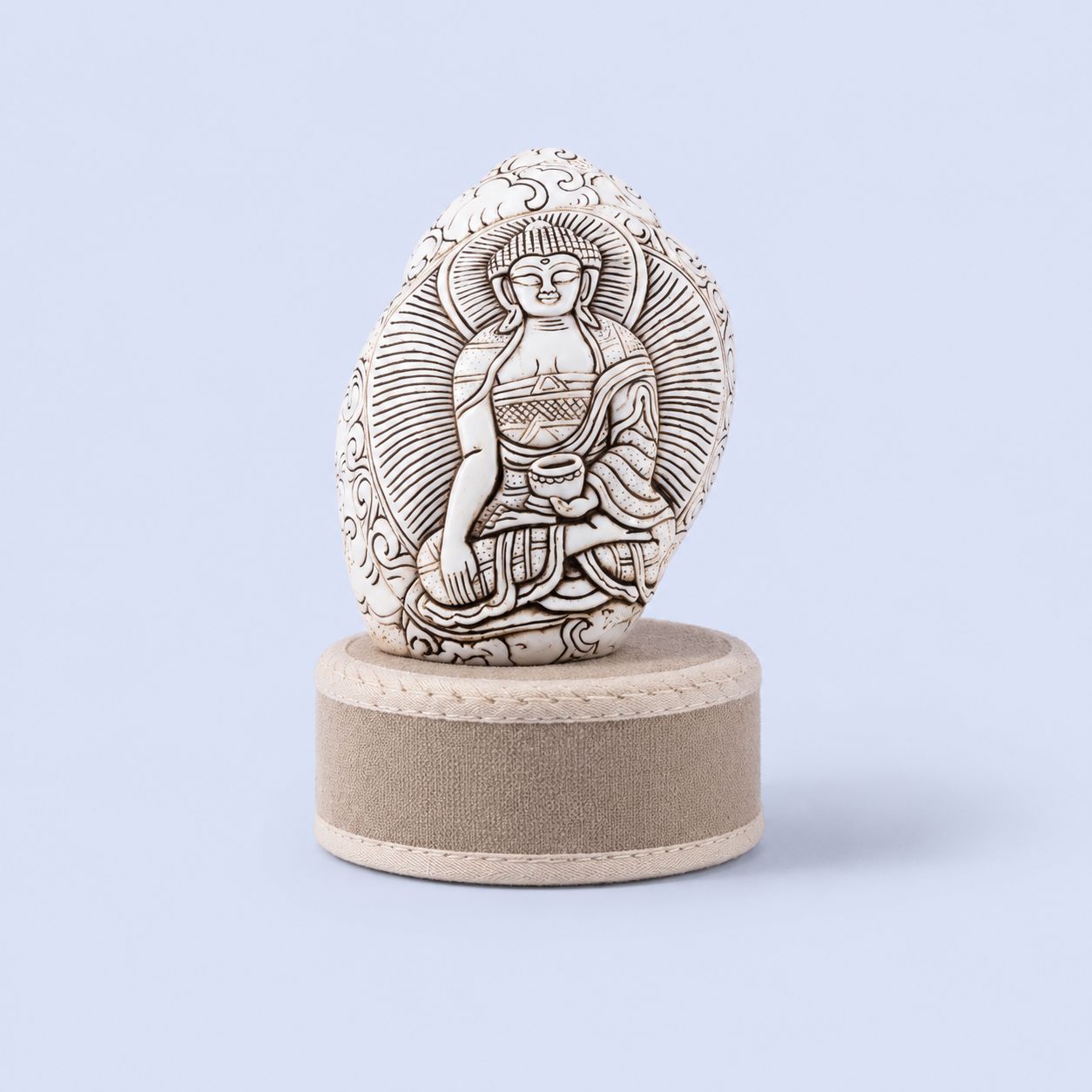 Buddha Carved Shankha High-Quality (Sacred Conch Shell)