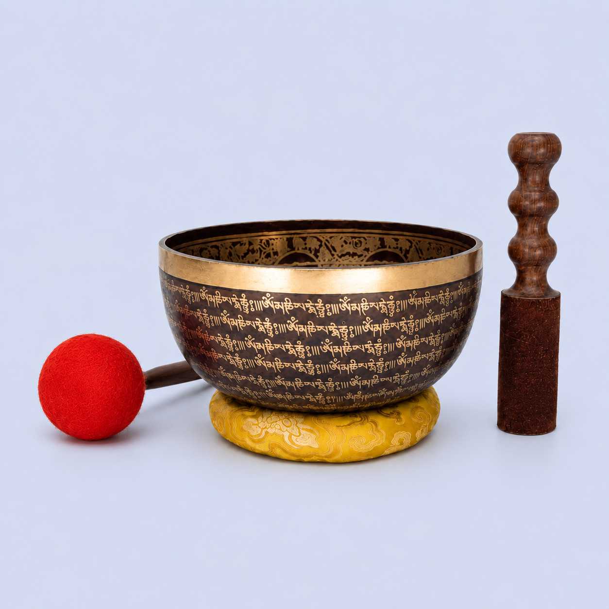 Buddha Carved Singing Bowl with Mantra