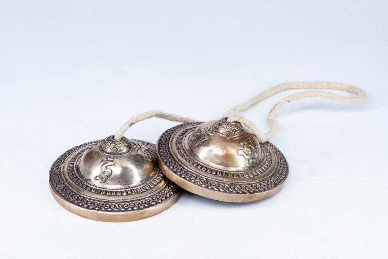 Sacred Tingsha Set with Om Mani Padme Hum Mantra