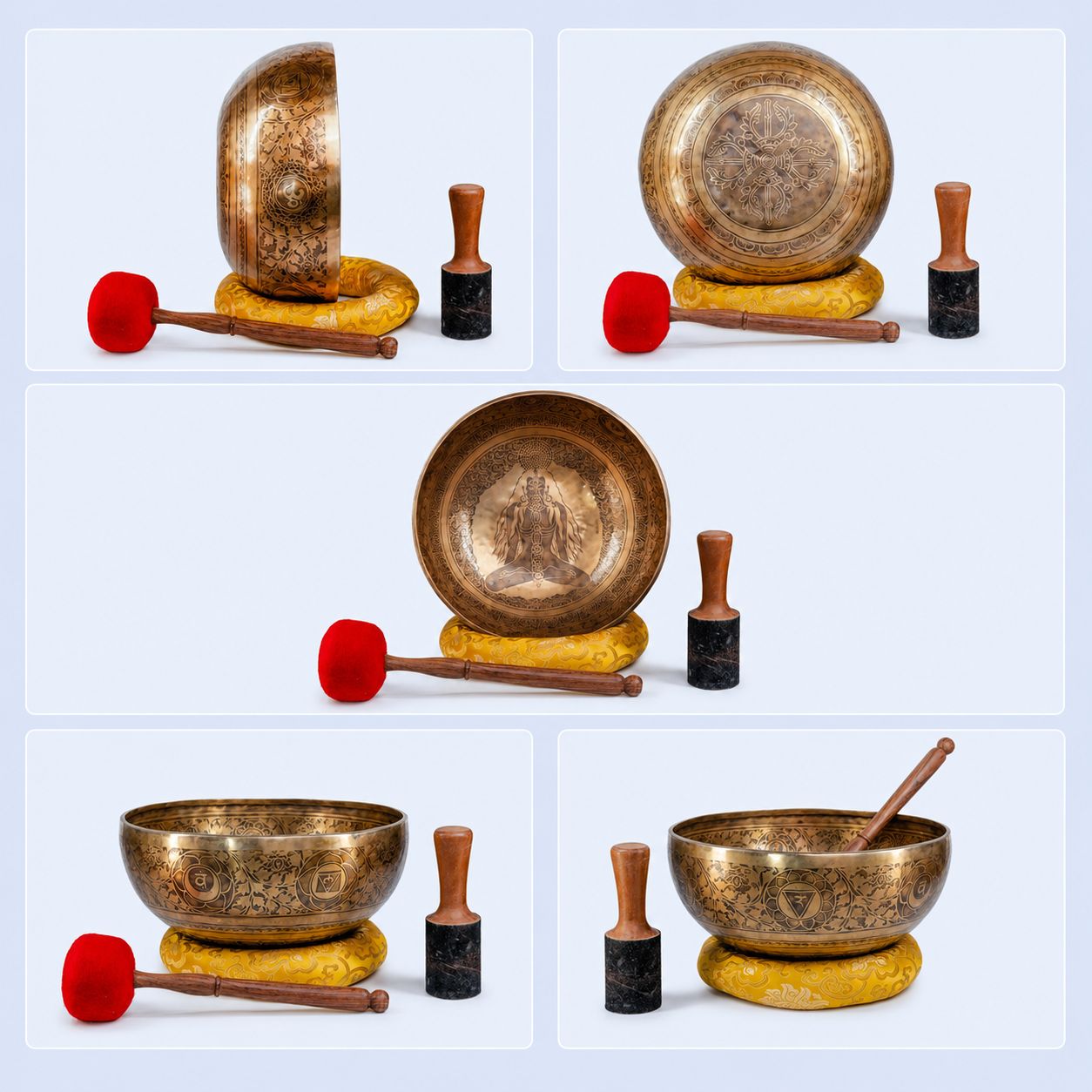 Seven Chakra Carved Large Singing Bowl – Deep Vibration Healing Bowl for Chakra Balancing