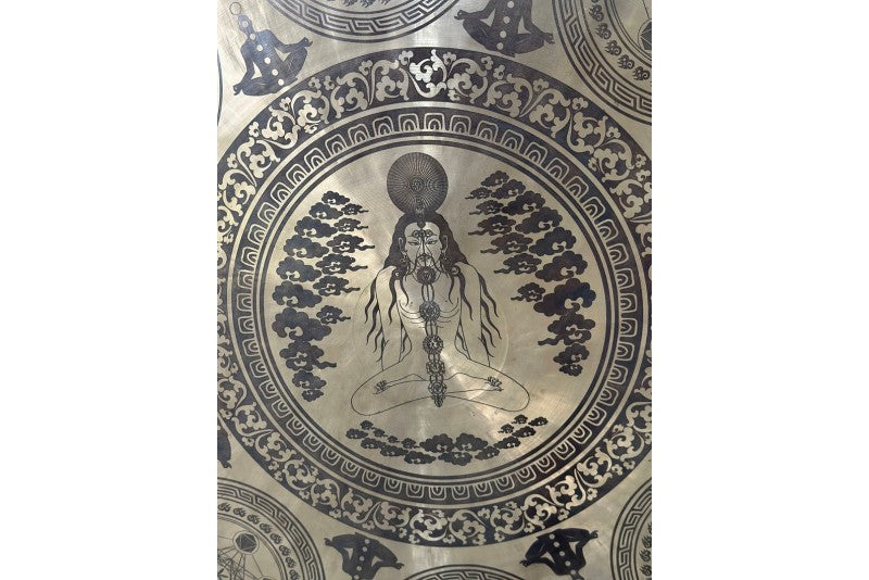 Handmade Tibetan Gong with Planetary Symbols – Authentic Nepalese Sound Healing Gong