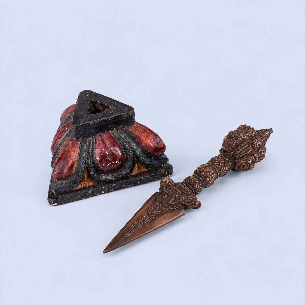 Antique Handmade Phurba Statue (Tibetan Ritual Dagger)