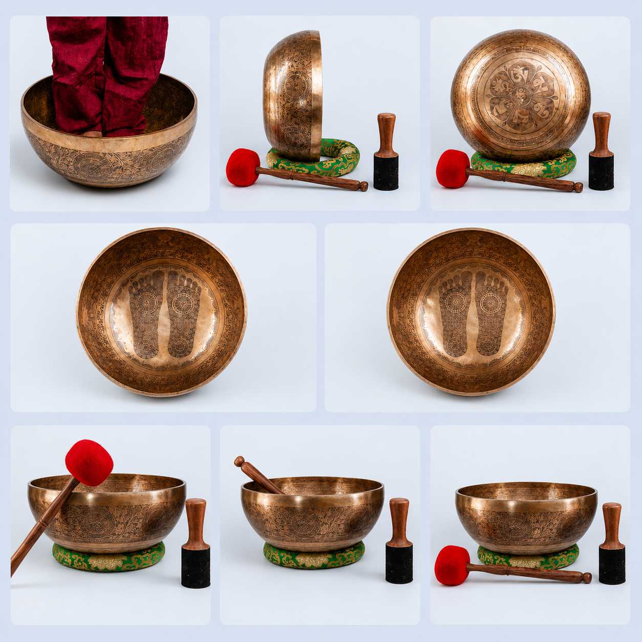 Large Foot Singing Bowl – Deep Vibration Healing Bowl for Chakra Balancing