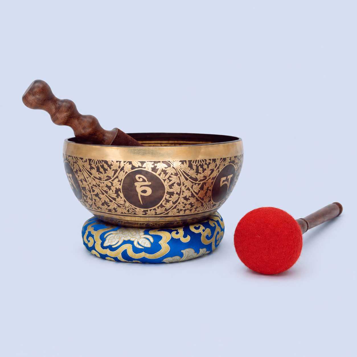 Green Tara Carved Singing Bowl