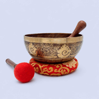 Green Tara Etched Singing Bowl