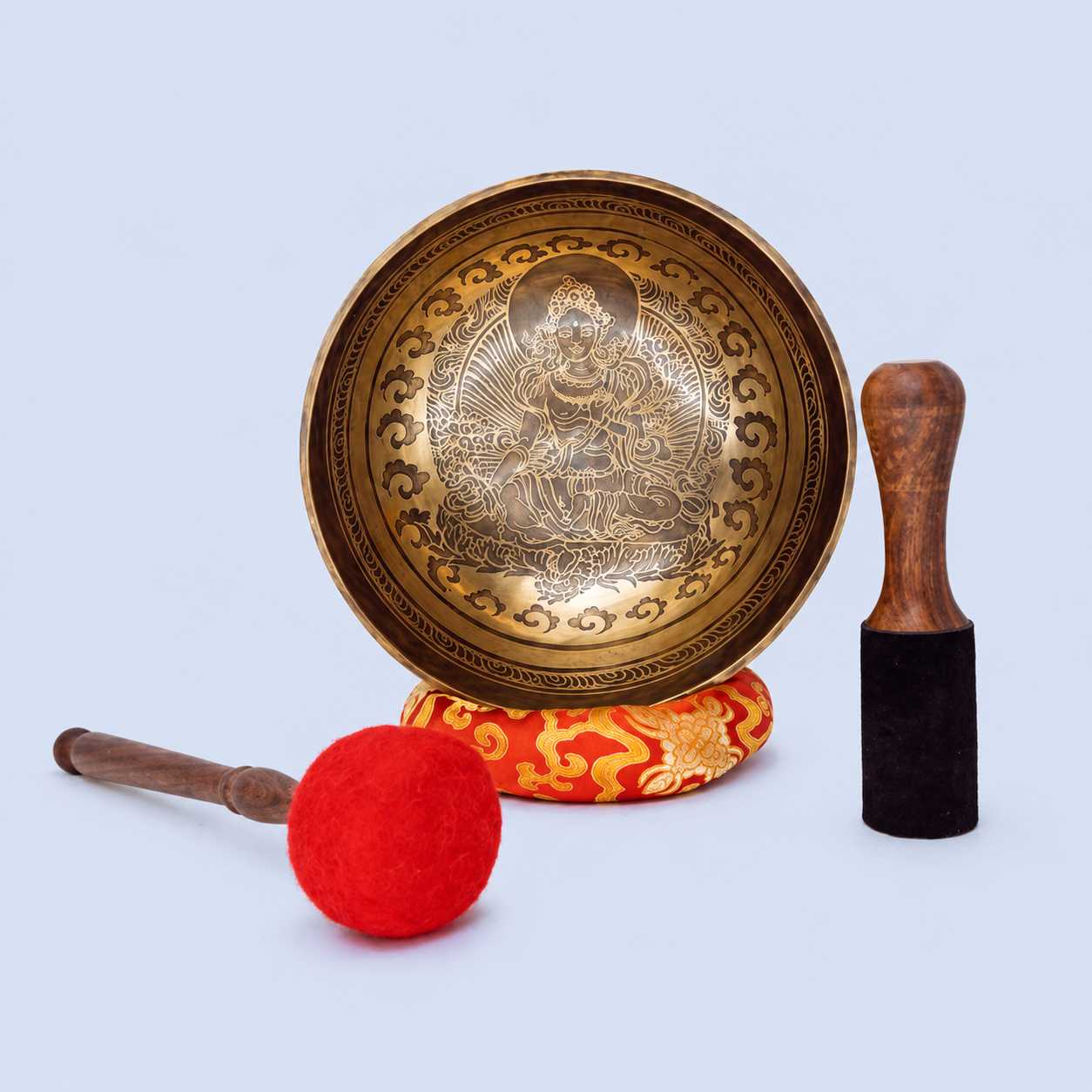 Green Tara Etched Singing Bowl