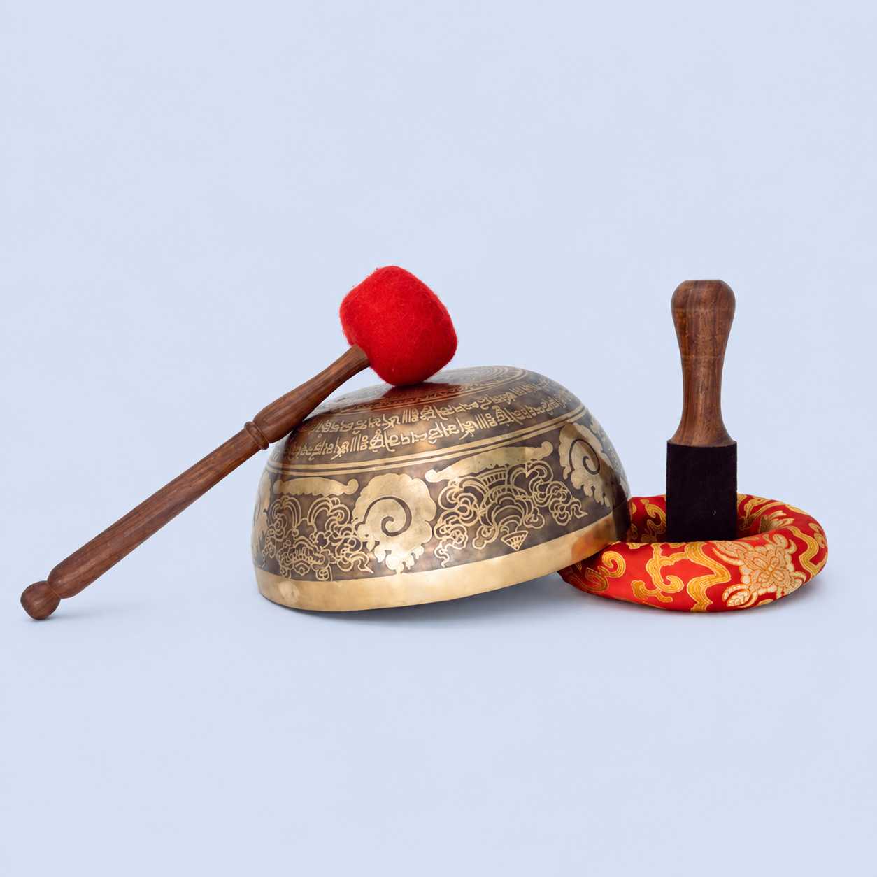 Green Tara Etched Singing Bowl