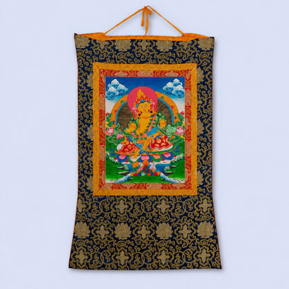 Hand-Painted Kubera Thangka Painting