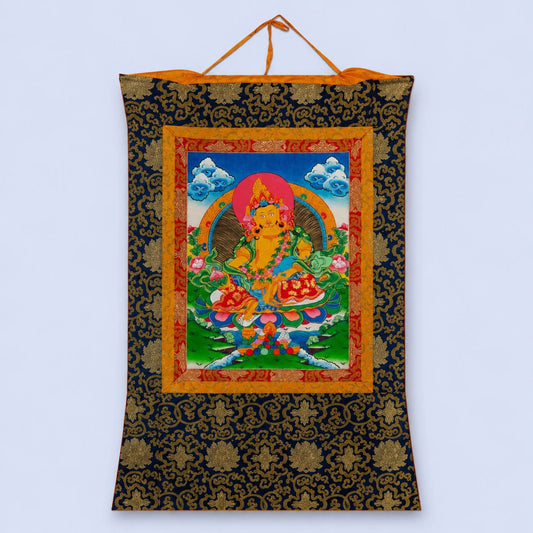Hand-Painted Kubera Thangka Painting