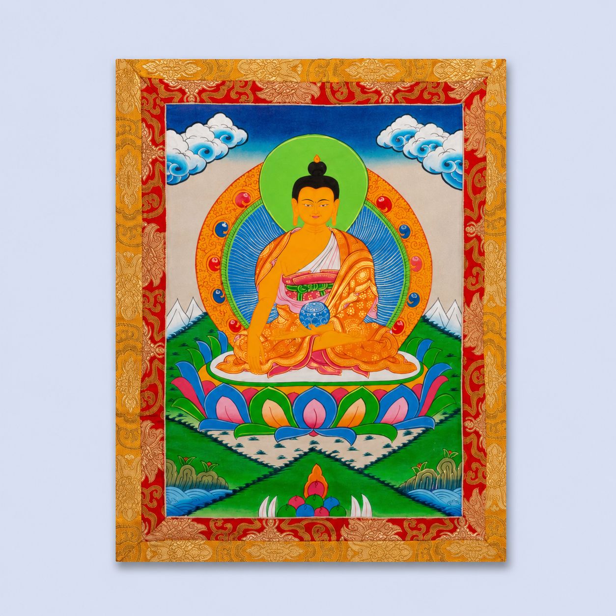 Hand-Painted Medicine Buddha Thangka Painting