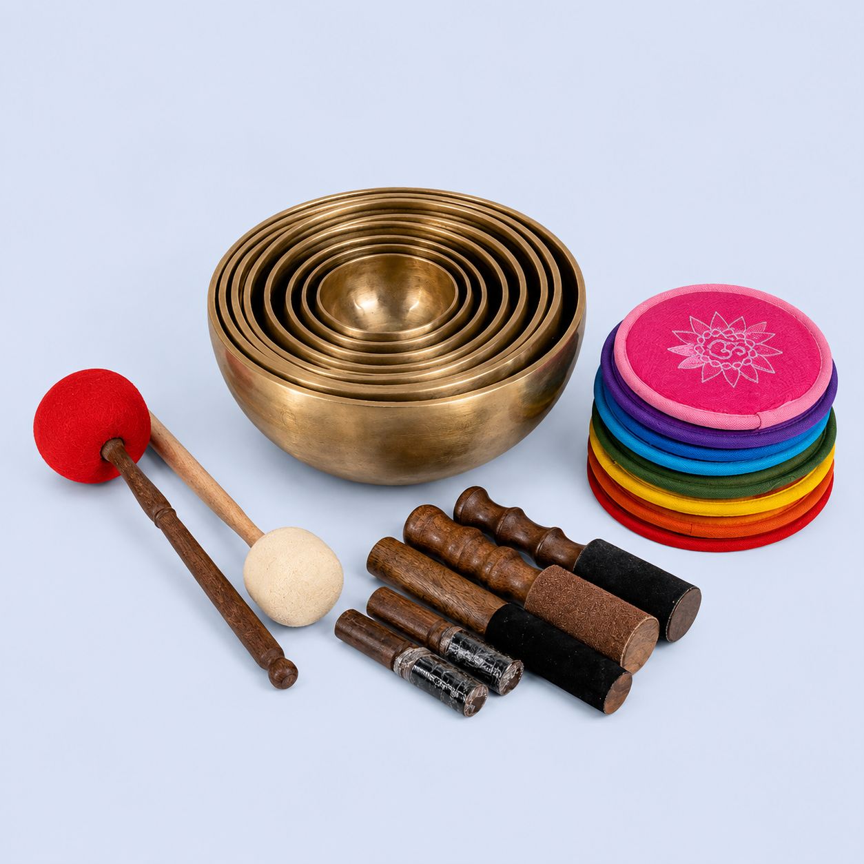 Master Yogic Chakra Set – 7-Bowl Full Moon Tuned Chakra Series