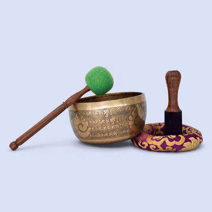 Om Mane Padme Hum Etched Singing Bowl