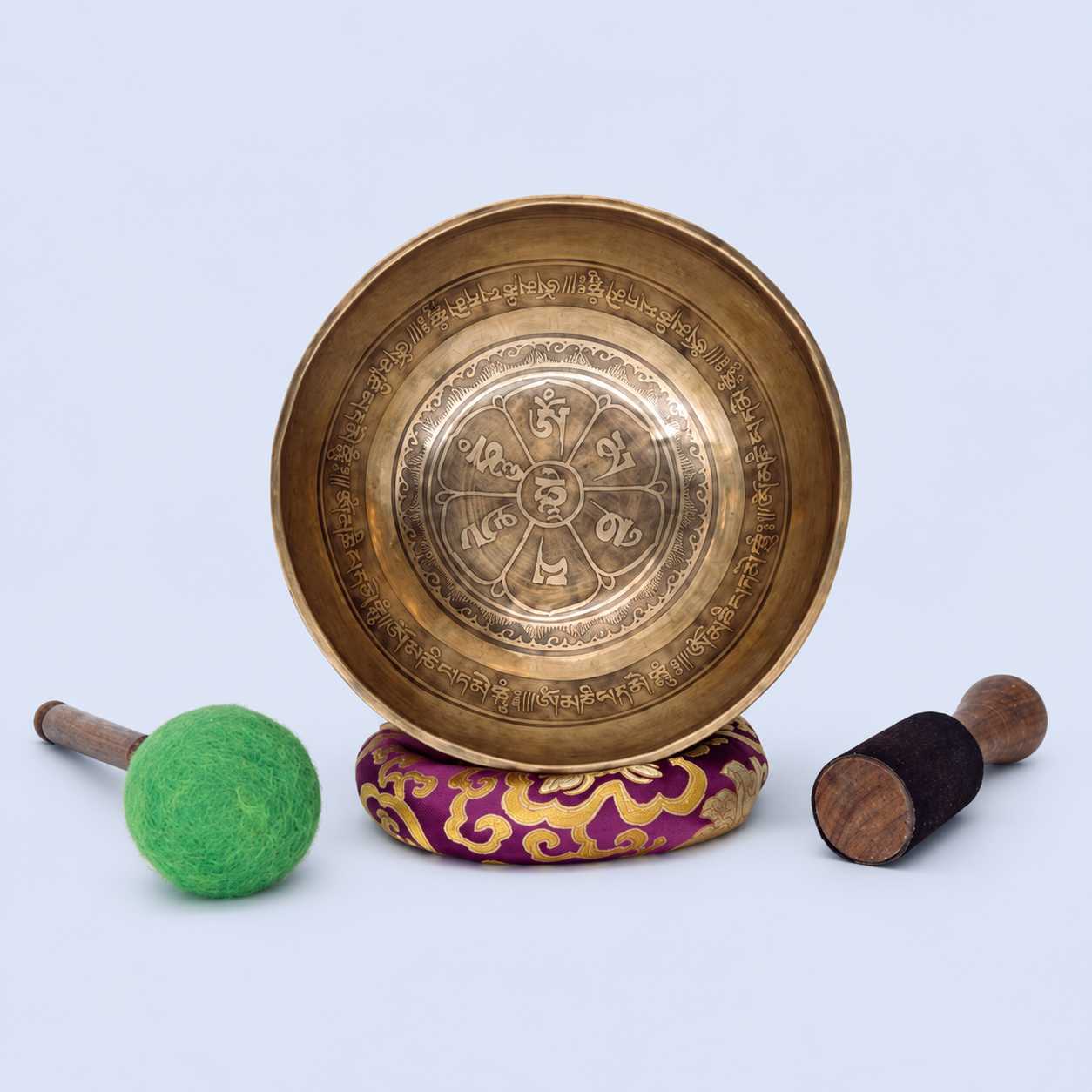 Om Mane Padme Hum Etched Singing Bowl