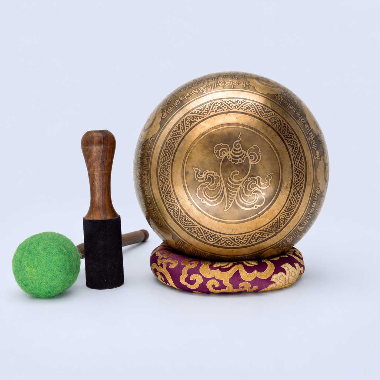 Om Mane Padme Hum Etched Singing Bowl
