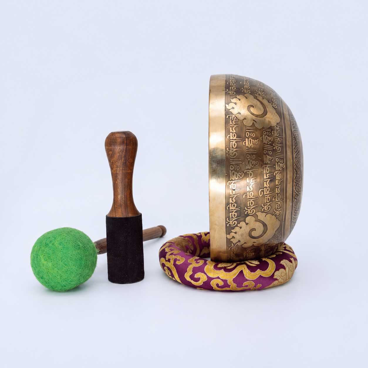 Om Mane Padme Hum Etched Singing Bowl