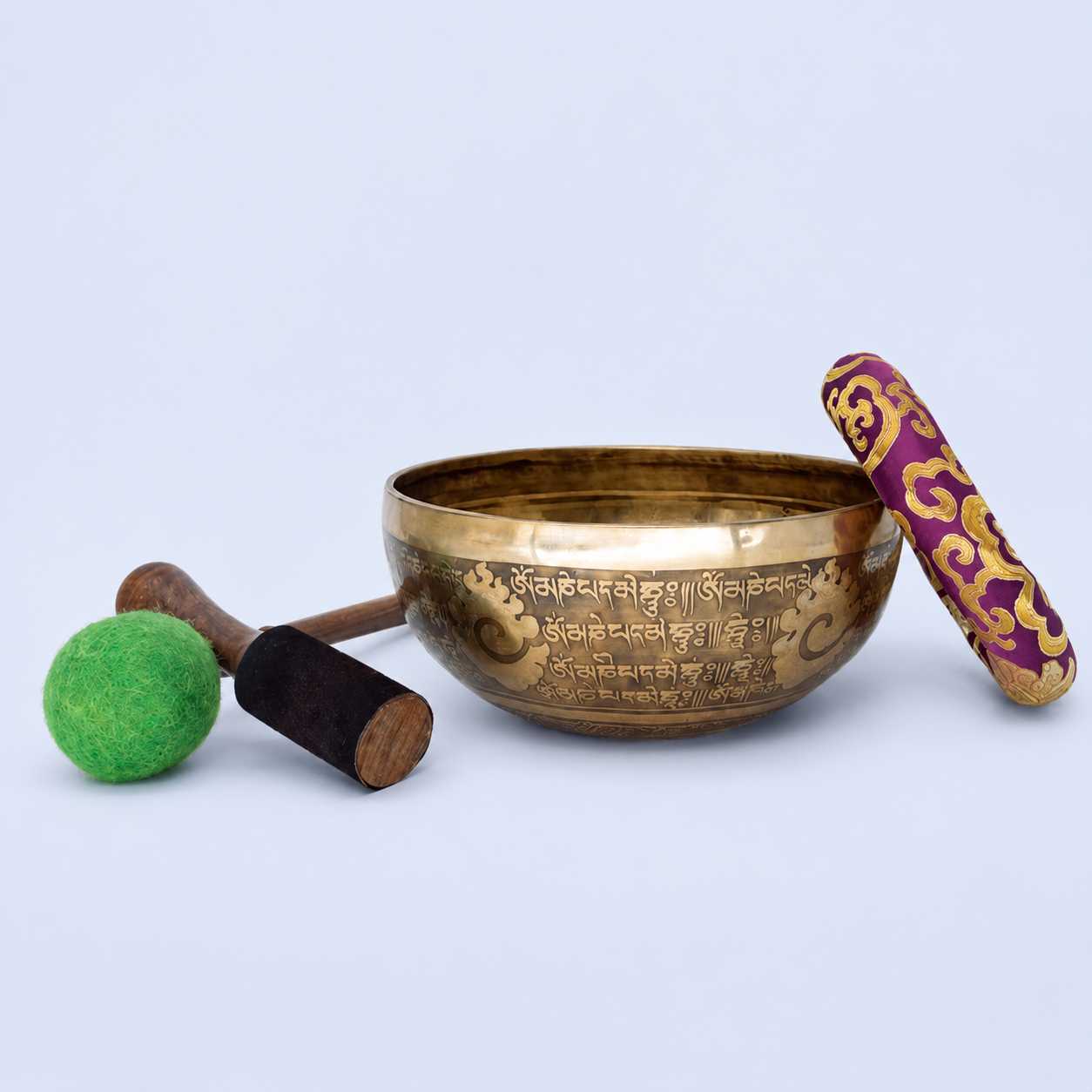 Om Mane Padme Hum Etched Singing Bowl
