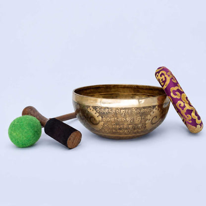 Om Mane Padme Hum Etched Singing Bowl