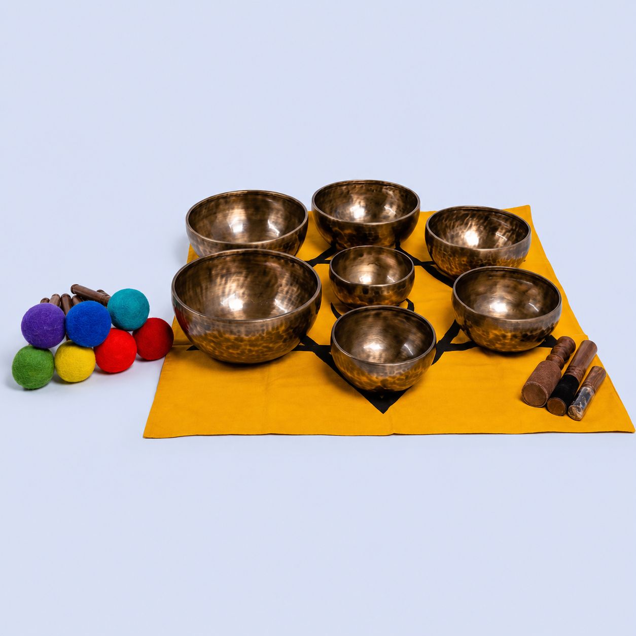 Professional Tiger Antique Chakra Healing Singing Bowl Set