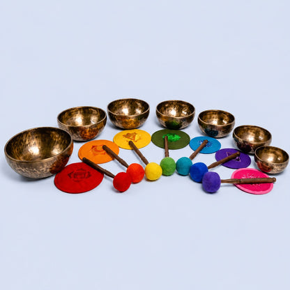 Professional Tiger Antique Chakra Healing Singing Bowl Set