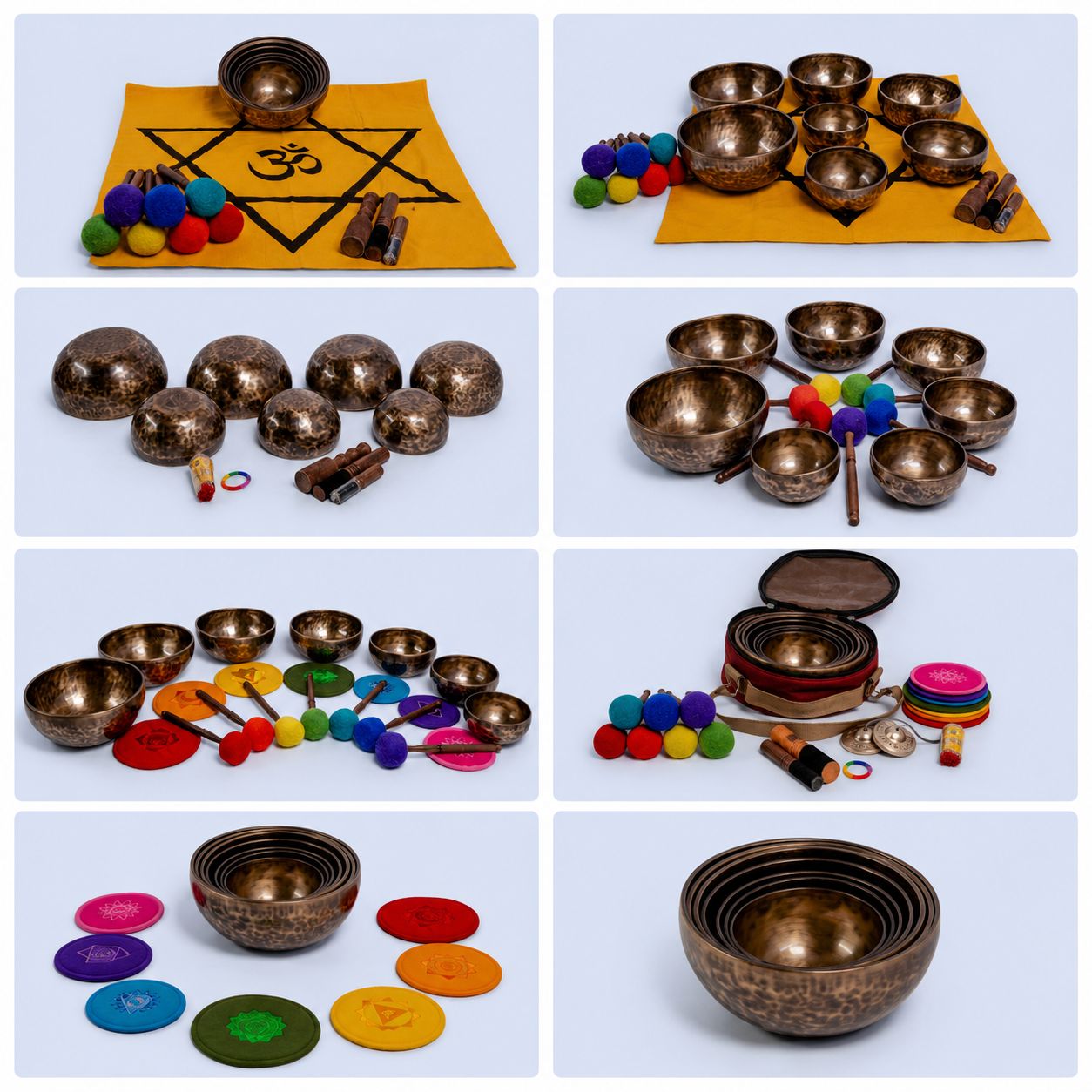 Professional Tiger Antique Chakra Healing Singing Bowl Set