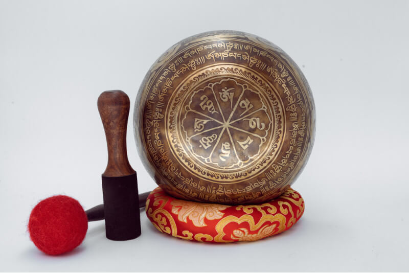 Green Tara Etched Singing Bowl