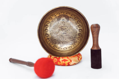 Green Tara Etched Singing Bowl