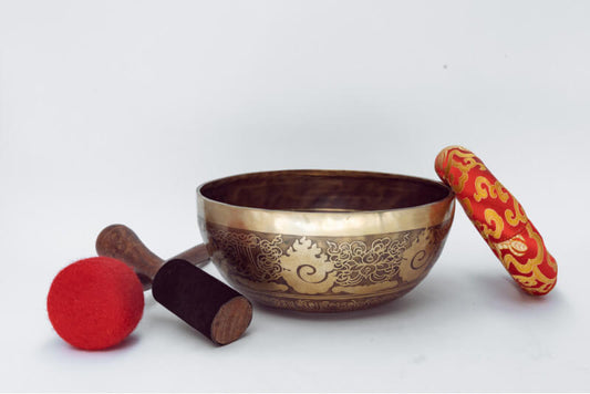 Green Tara Etched Singing Bowl