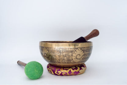 Om Mane Padme Hum Etched Singing Bowl