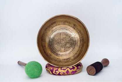 Om Mane Padme Hum Etched Singing Bowl