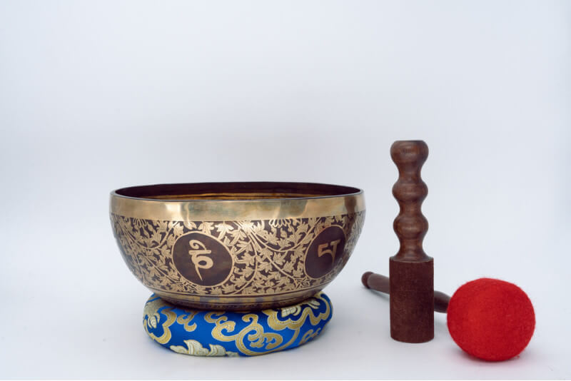 White Tara Carved Singing Bowl