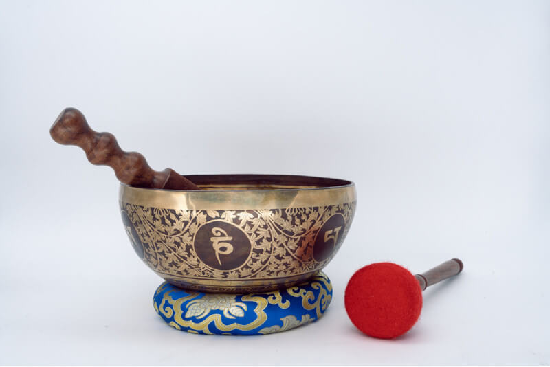 Green Tara Carved Singing Bowl