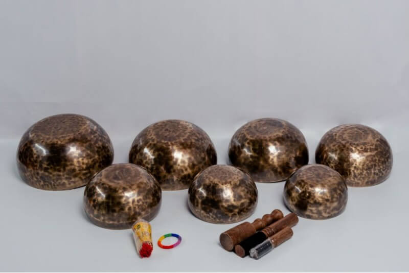 Professional Tiger Antique Chakra Healing Singing Bowl Set