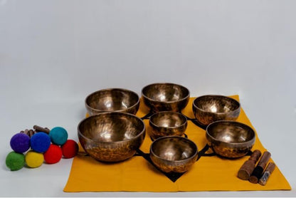 Professional Tiger Antique Chakra Healing Singing Bowl Set