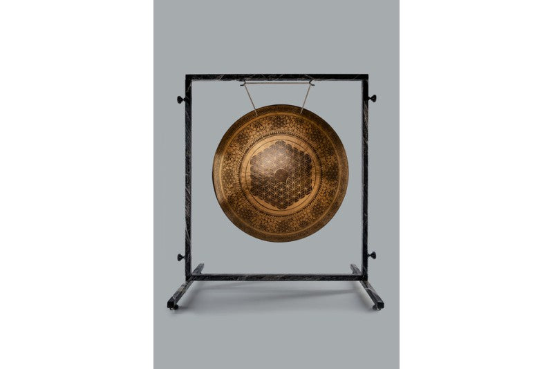 Flower of Life Carved Gong – Handmade Sound Healing Gong
