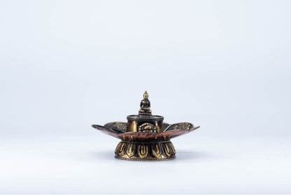 Tibetan Incense Burner with Buddha Statue