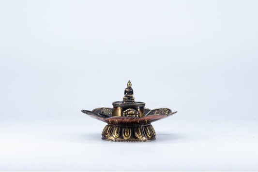 Tibetan Incense Burner with Buddha Statue