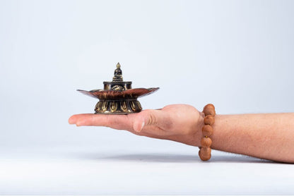 Tibetan Incense Burner with Buddha Statue