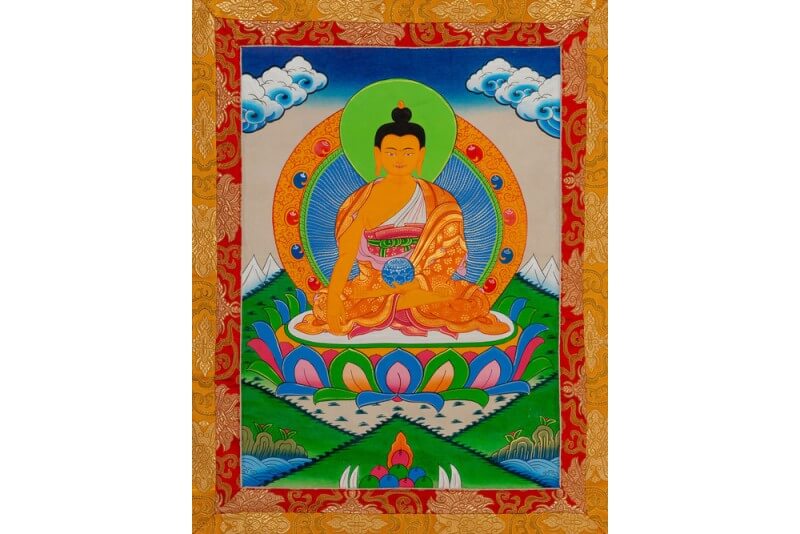 Hand-Painted Medicine Buddha Thangka Painting