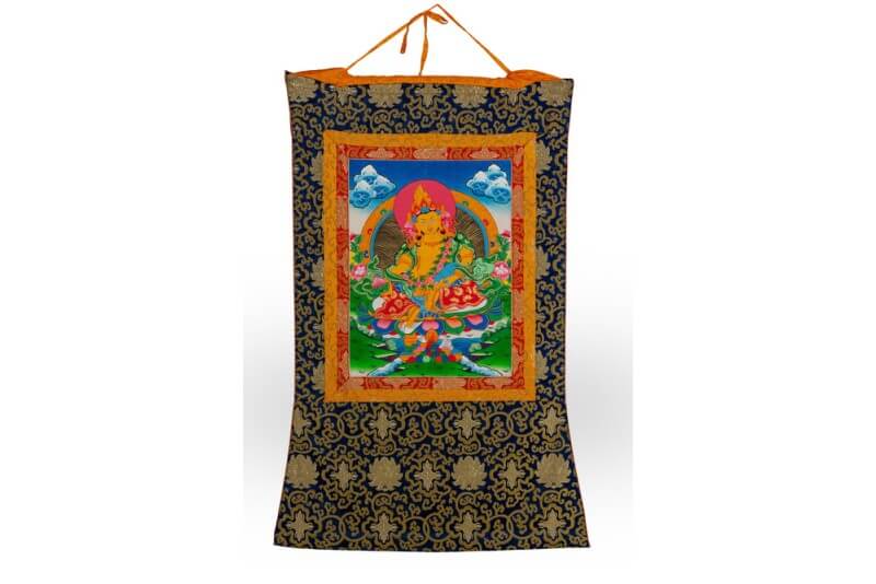 Hand-Painted Kubera Thangka Painting