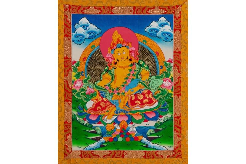 Hand-Painted Kubera Thangka Painting