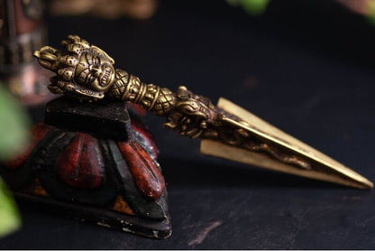 Antique Handmade Phurba Statue (Tibetan Ritual Dagger)
