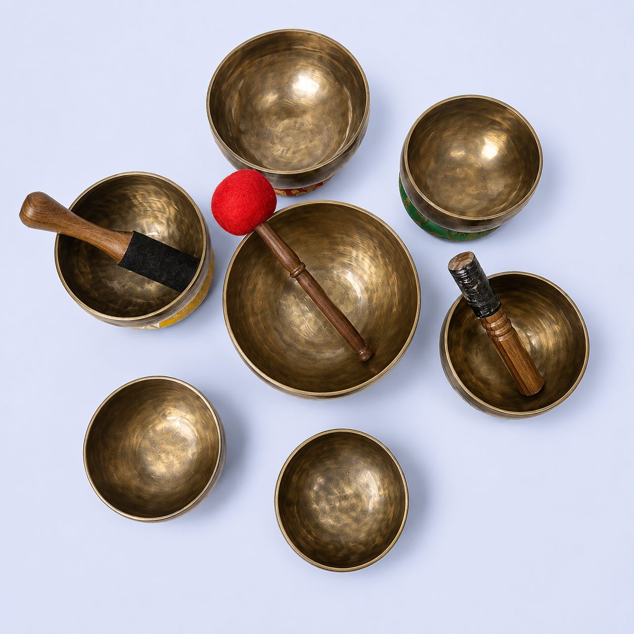 Set of 7 Chakra Full Moon Singing Bowl Set for Chakra Healing