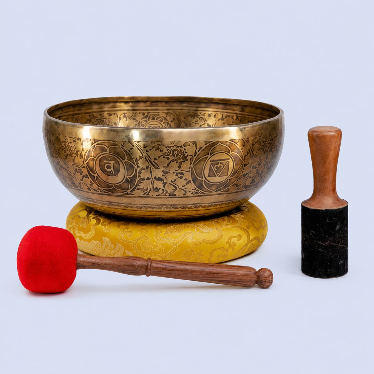 Seven Chakra Carved Large Singing Bowl – Deep Vibration Healing Bowl for Chakra Balancing