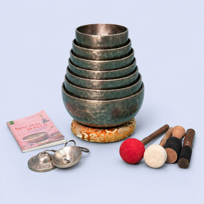 Special Tune Full Moon Singing Bowl Set – 7 Notes (C D E F G A B)