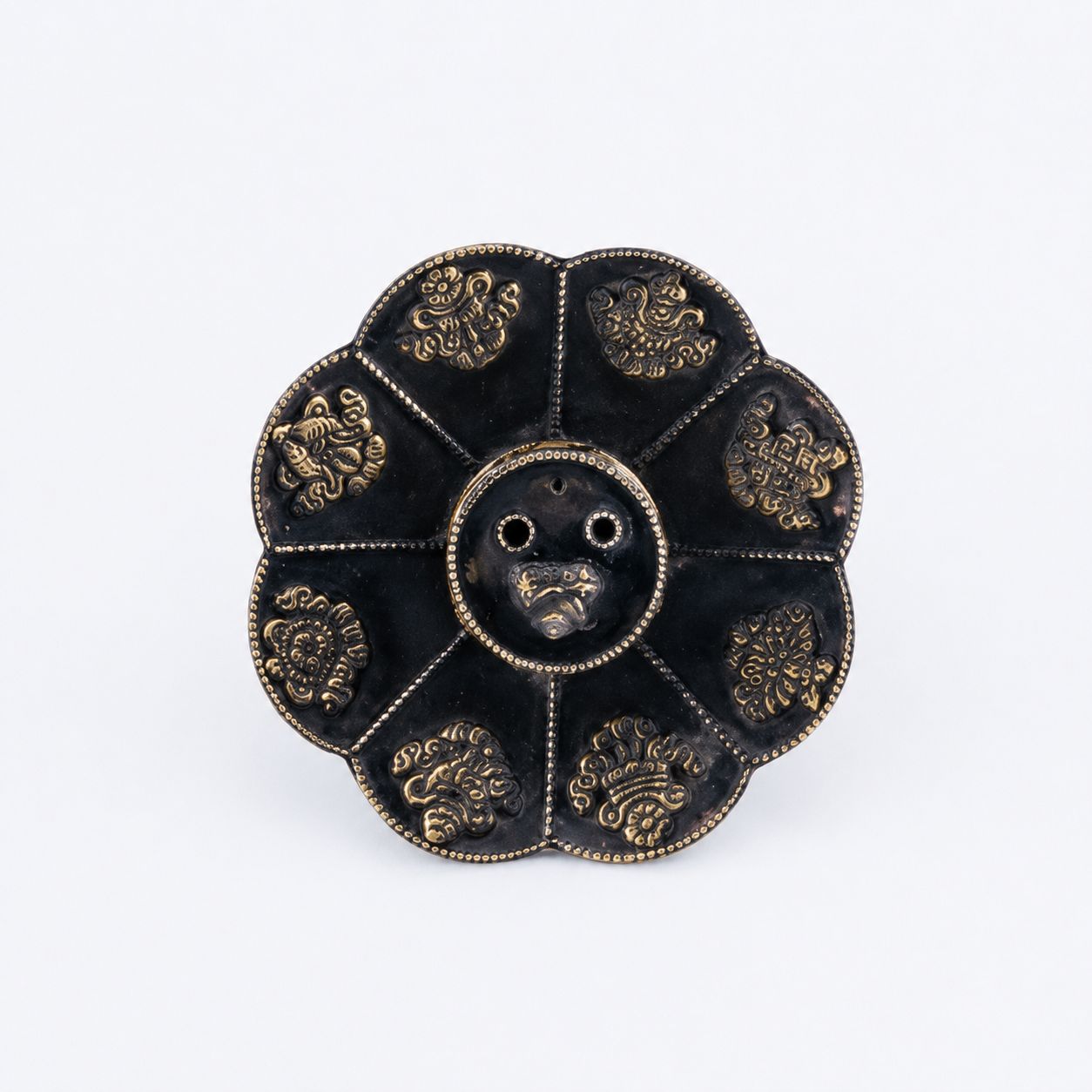 Tibetan Incense Burner with Buddha Statue