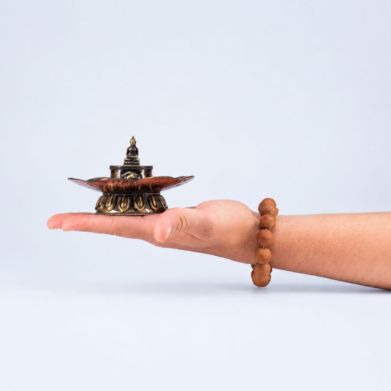 Tibetan Incense Burner with Buddha Statue