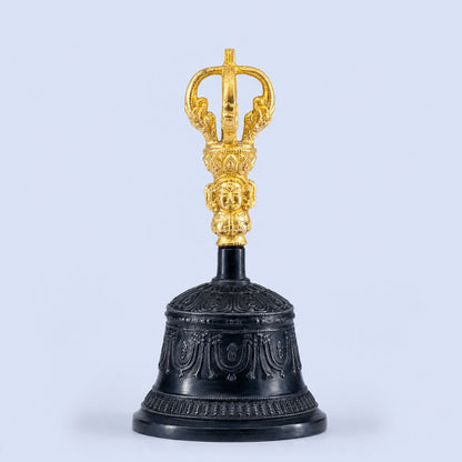 Black Antique Tibetan Bell with Vajra (Dorje)