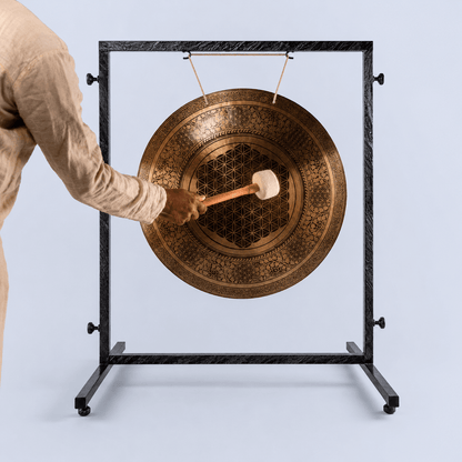 26.5 inch handmade Flower of Life Gong for sound healing and meditation by Himalayas Craft HK