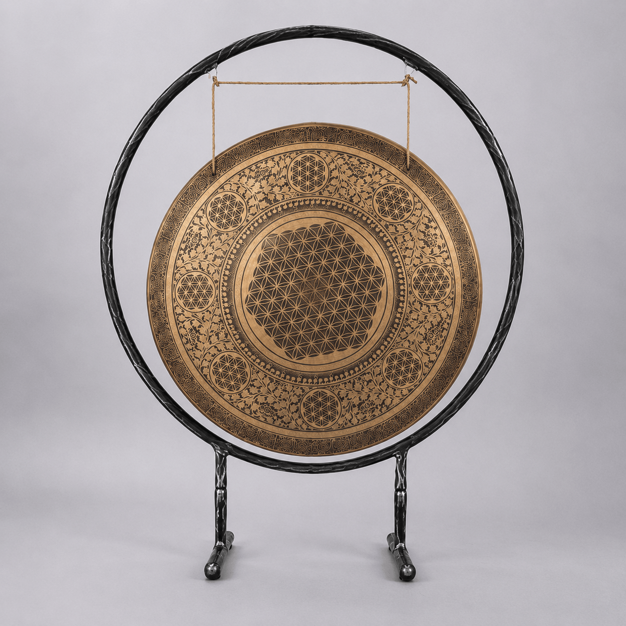 26.5 inch handmade Flower of Life Gong for sound healing and meditation by Himalayas Craft HK