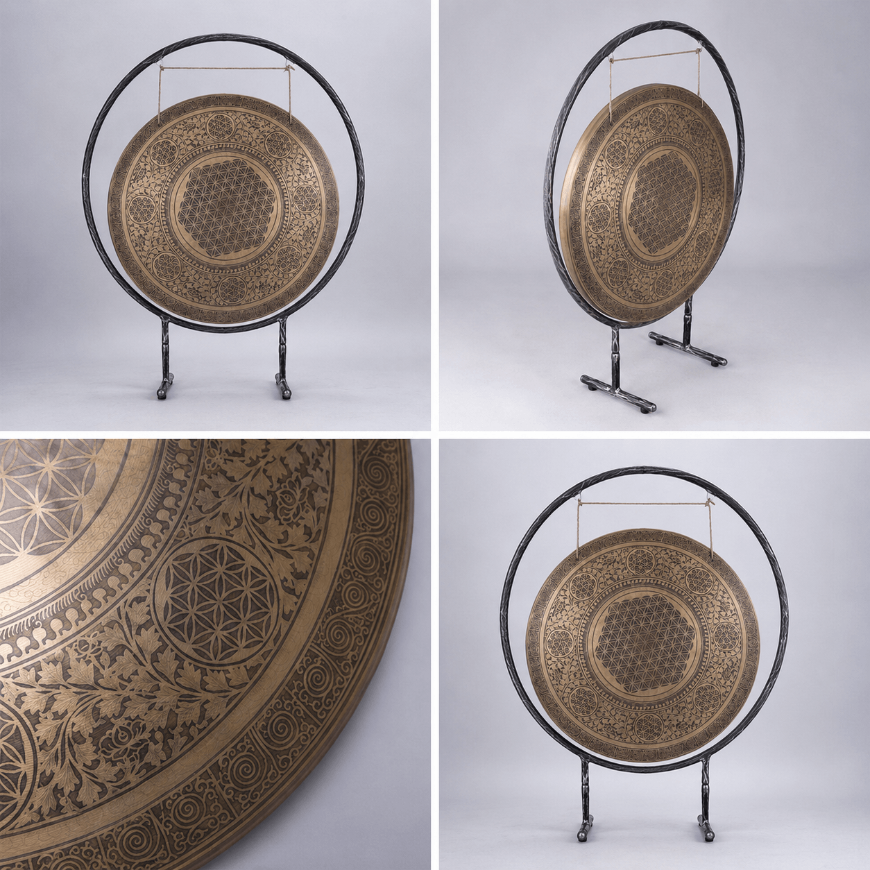 26.5 inch handmade Flower of Life Gong for sound healing and meditation by Himalayas Craft HK